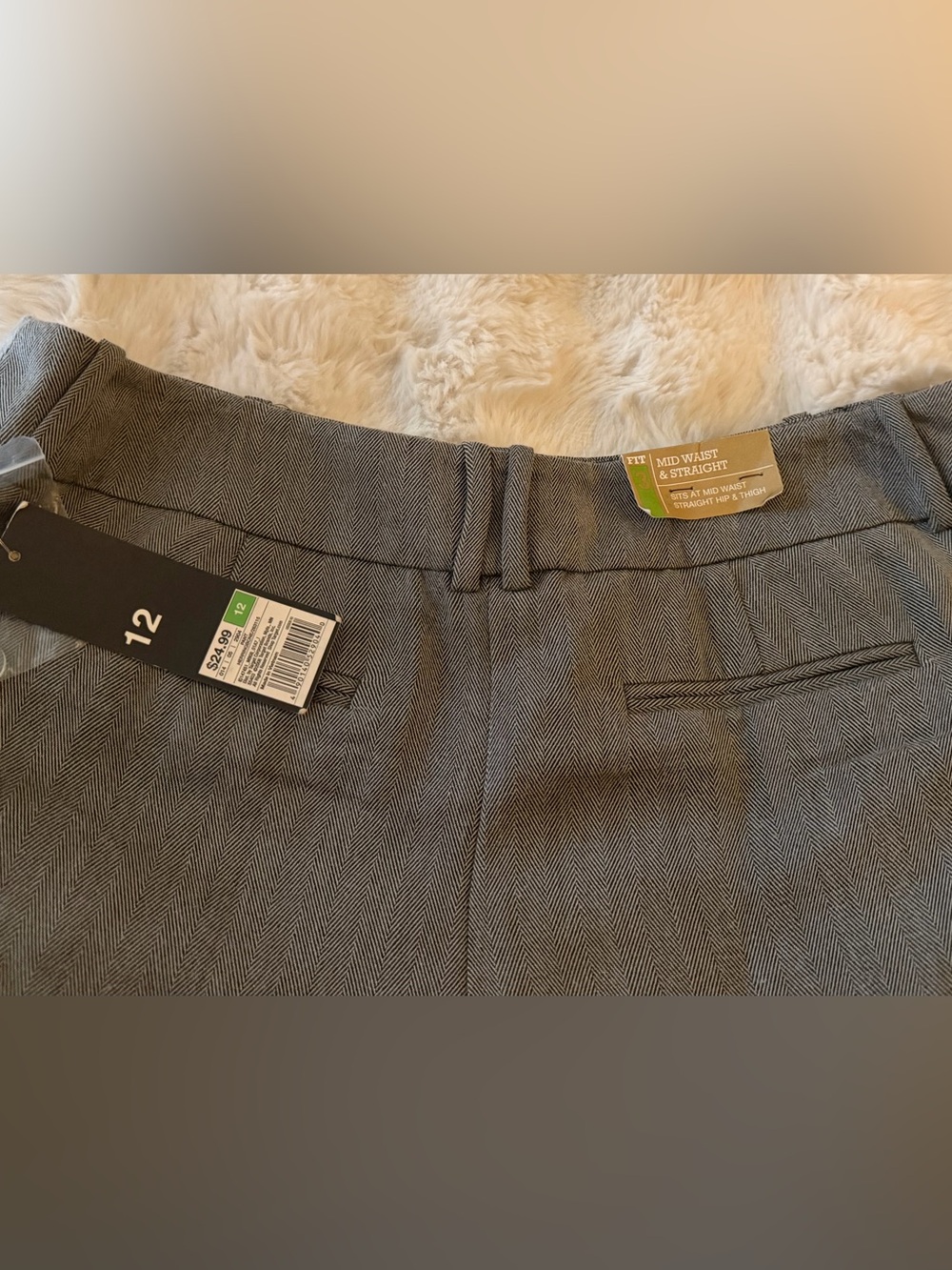 New size 12 women’s pants Classic Gray Dress/work Pants. Straight Leg. Mid waist - Picture 6 of 8
